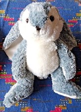 PLS/ PELUCHE DOUDOU HISTOIRE D'OURS GRAND LAPIN MARIUS GRIS BLANC TTBE
