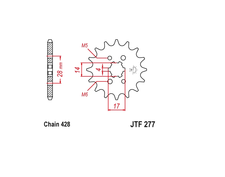 PBI Front Sprocket 13T Honda TRX90 Sportrax 1993-2019 CRF125F 2014-2024 - Image 2 of 2