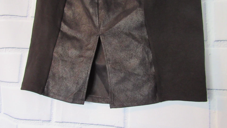 Новый с Ярлыками Xhilaration женщин карандаш юбка Sz L черный искусственной кожи панели задней молнии работы - Изображение 4 из 4