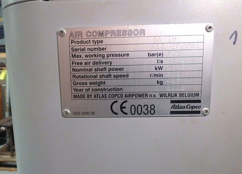 Atlas Copco GA 18 Kompressor Schraubenkompressor 7,5 bar, 54,3 I/s, 18,5 kw #1 - 第 10/12 張圖片