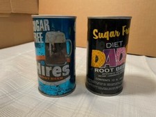 (2) 1960/70S ORIGINAL 12 OZ TAB TOP TIN SODA CANS..DADS & HIRES SUGAR FREE 