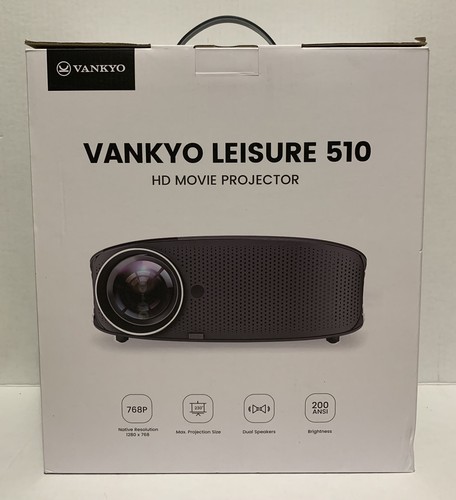 VANKYO Leisure 510 HD Projector 4200 Lux Video Projector w/ HDMI Cable Carry Bag - Picture 2 of 8