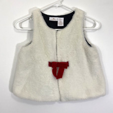 Tommy Bahama Girls Faux Fur Red Velvet Bow Vest Size 7