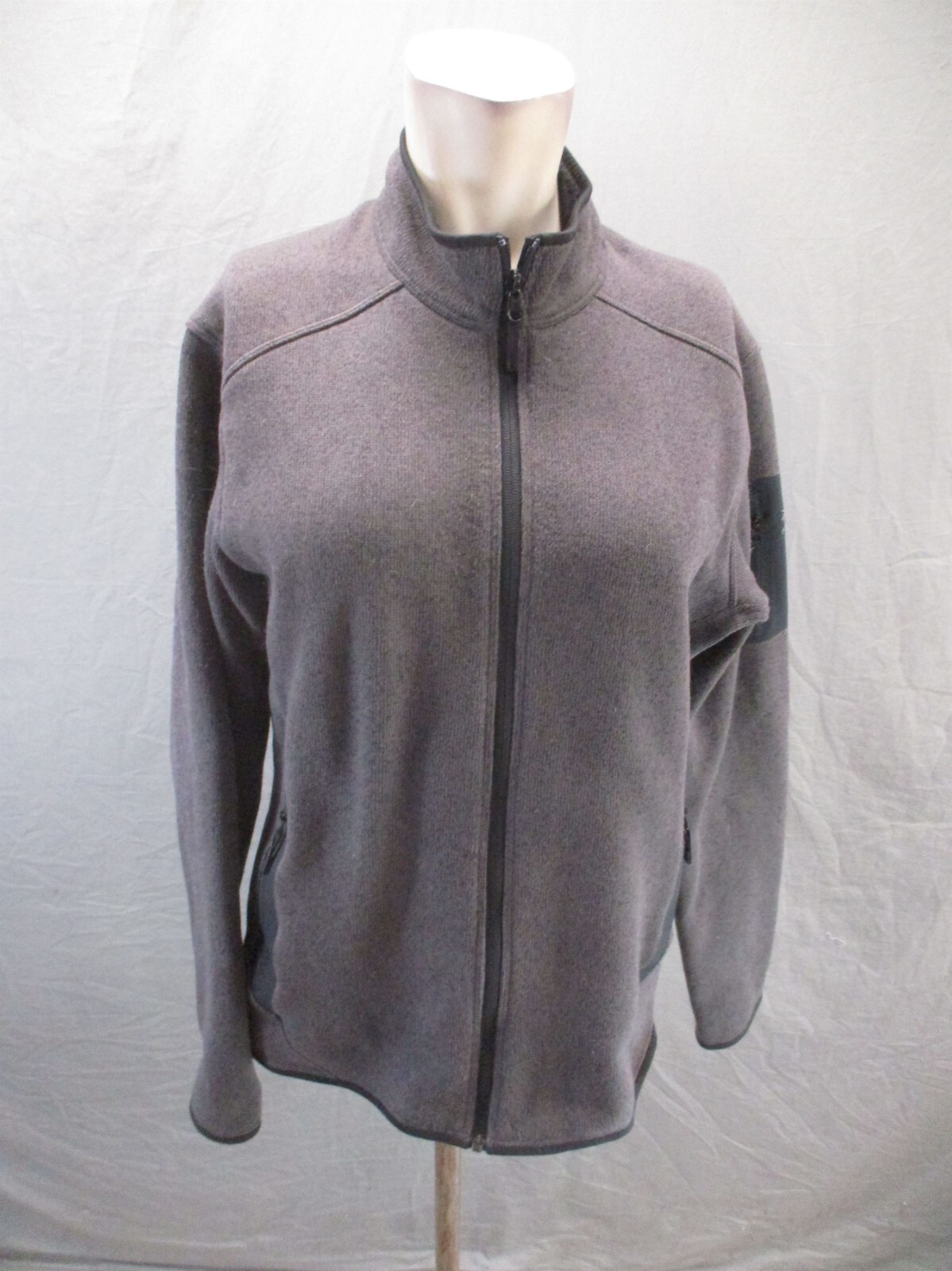 Giacca da esterno ARC'TERYX taglia M da uomo grigia con cerniera intera collare cerniera tasca 100