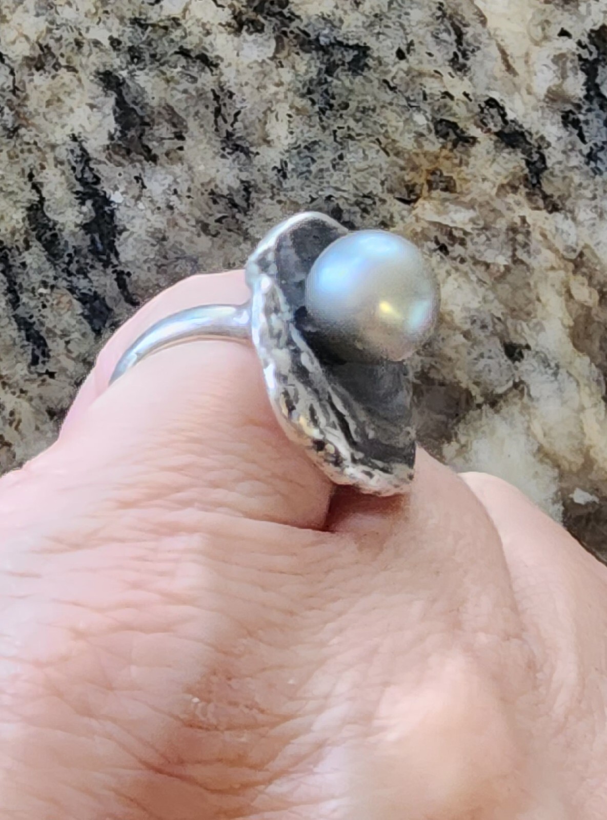 RARE James Avery Pearl Ring Size 5.25 NEAT Piece! 13.… Gem