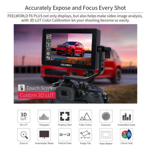 Feelworld F6 Plus V2 6" 3D LUT touch screen monitor da campo fotocamera IPS FHD 4K - Foto 2 di 6