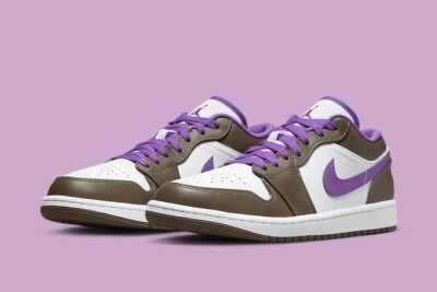 Air Jordan 1 Low Retro Purple Brown White Casual Shoes Men's