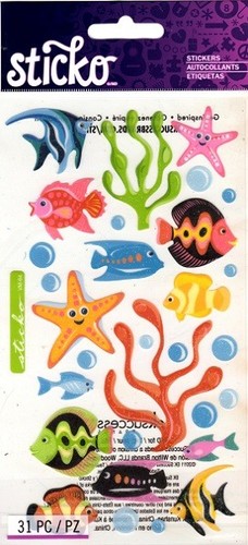 Sticko Stickers FISH OCTOPUS CRAB TURTLE WHALE SHARK DOLPHIN NARWHAL AQUARIUM - Picture 11 of 19