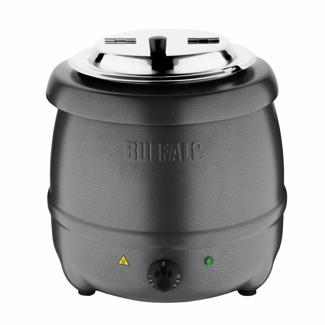 Buffalo Graphite Grey Soup Kettle 10 litre  ltr Hinged Lid  G107 Catering