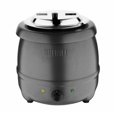 Buffalo Graphite Grey Soup Kettle 10 litre  ltr Hinged Lid  G107 Catering