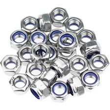 20 Pieces M12x1.75mm Nylon Insert Hex Lock Nuts 304 Stainless Steel Locknuts