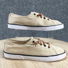 Sperry Shoes Womens 9 Top Sider Pier View Casual Low Sneakers 81816 Beige Fabric