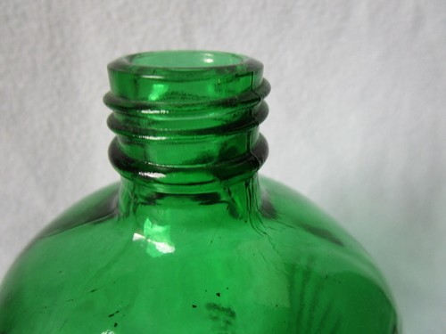 alte Apothekerflasche Giftflasche Totenkopf Gift-Flasche grün 1000ml 1L 6-eckig - Picture 4 of 8
