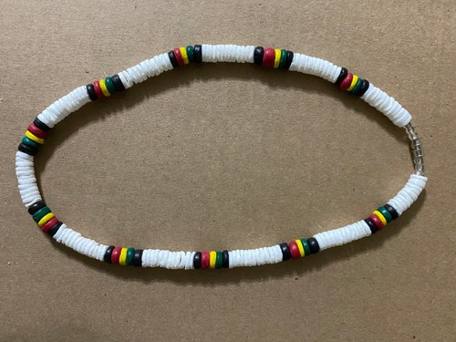 Rasta Puka Clam Shell Necklace All sizes - Picture 27 of 78