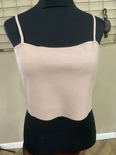NWT Women’s Express XL Light Pink Cropped Square Neck Sweater Cami Tank