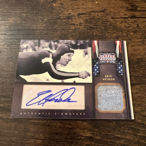 2012 Panini Americana Heroes and Legends Eric Heiden farbiges Relikt und Auto 45/99