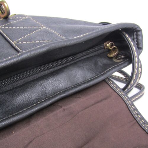 Bolso de hombro Xiangy Cael Deon marrón oscuro de cuero guijarros - Imagen 6 de 11
