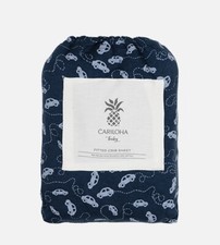 Cariloha Bamboo Crib Sheets - Cars Ocean Blue