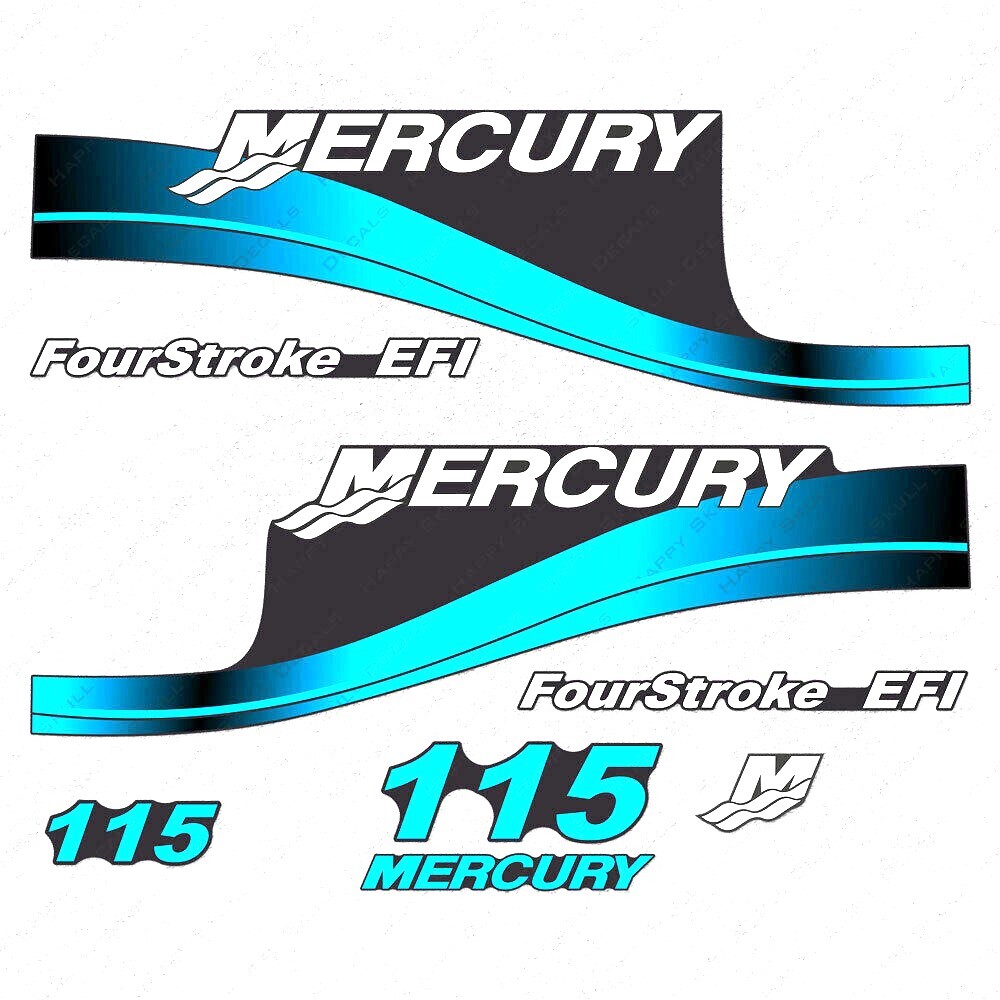 Mercury 115 hp Outboard Reproduction Decals Sticker Set 881649A01