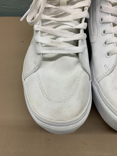 Vans Sk8-Hi Stacked Platform Sneakers Women’s Size 11 White Canvas High-Top - Picture 5 of 13
