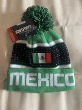 Icon Sports Mexico Cuff Pom Beanie Color Green/Black