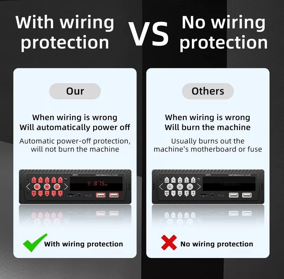 Car Stereo Radio MP3 Player Single 1DIN Bluetooth FM/TF/AUX/USB Audio In-Dash - Image 4 of 4