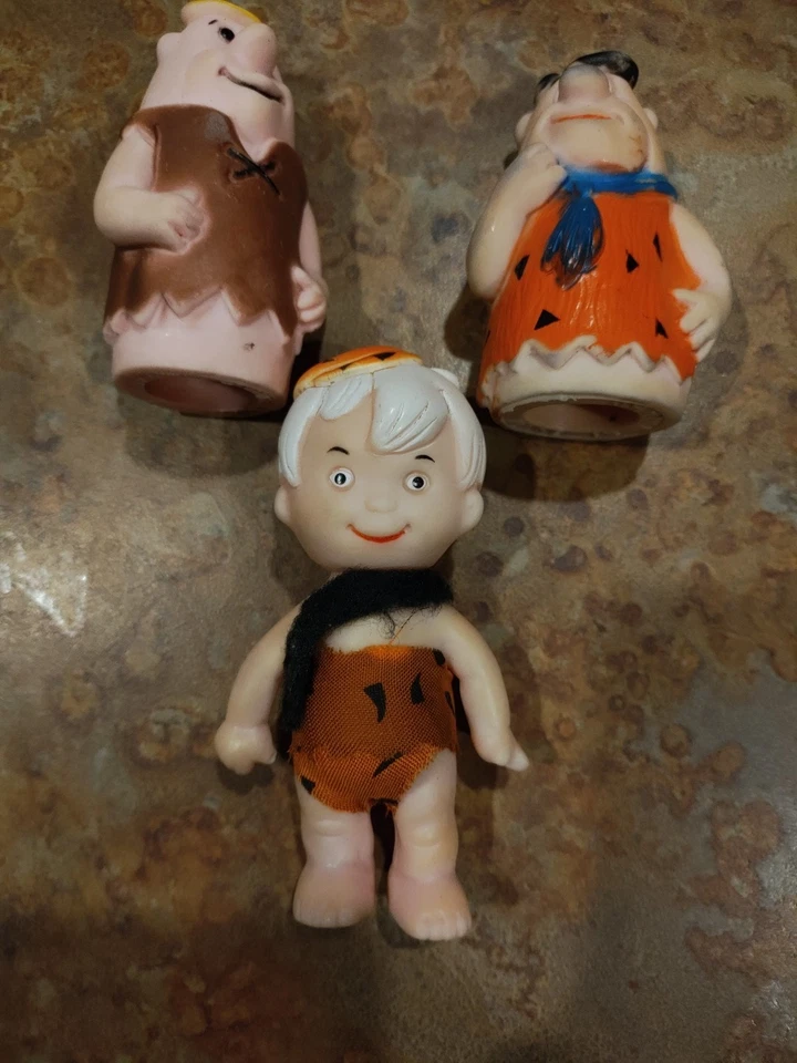 Barney Fred The Flintstones Finger Puppets 1972 con figura de Bam Bam Foto 4 de 4