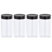 8oz/ 250ml Round Plastic Jars with Black Screw Top Lid for Storage 4Pcs