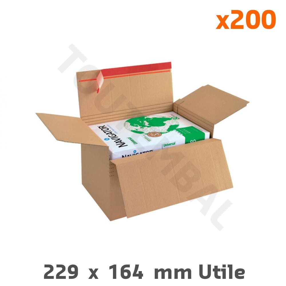 Carton ajustable avec bande adhésive pour stopper le gaspillage d'emballage