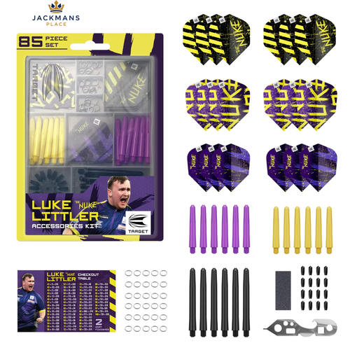 Target Darts Luke Littler Dart Accessories Set | The Nuke 85 Multicolour