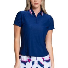Lucky in Love Berry Buzz Golf Polo WOMEN'S S XL BLUE TENNIS GOLF PICKLEBALL NEW