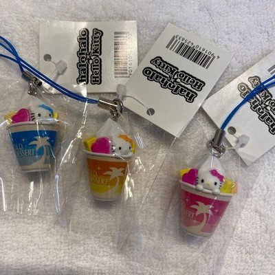 Sanrio Hello Kitty Ministop Halo-Halo Strap 3 Color Set Blue Yellow Pink 2009