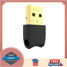 Bluetooth 5.3 USB Adapter for Desktop PC, Plug & Play Mini Dongle Receiver & Tra
