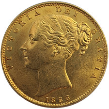 1856 Queen Victoria Shield Reverse Sovereign CHOICE UNC
