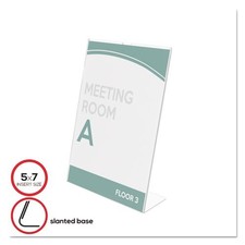 deflecto Superior Image Slanted Sign Holder, Portrait, 5 x 7 Insert, Clear