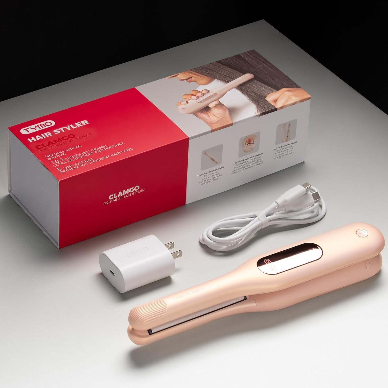 For Short Hair - Cordless Mini Flat Iron Gold Pink