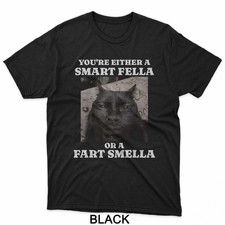 You're Either a Smart Fella or a Fart Smella Funny Cat Meme T-Shirt