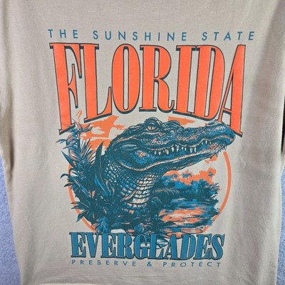 Mad Engine the Sunshine State Florida Everglades Preserve & Protect T-Shirt L