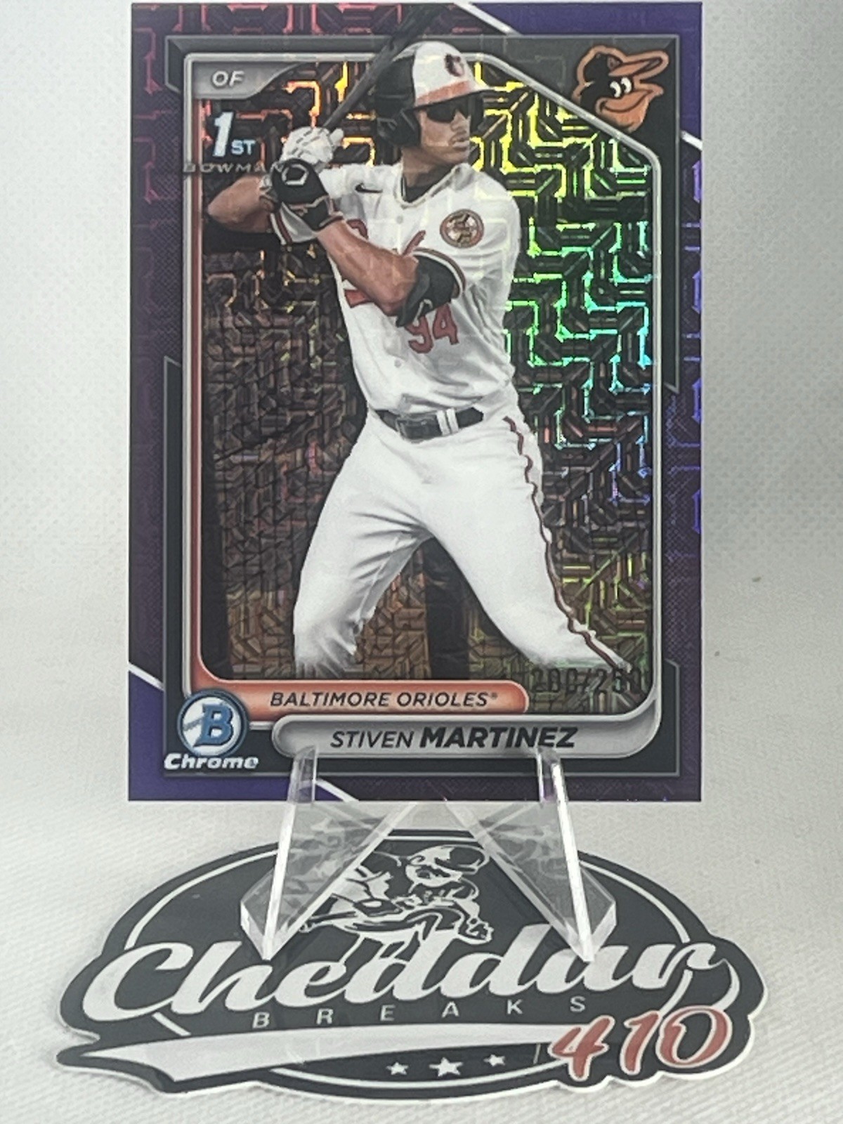 2024 Bowman Chrome 1st Stiven Martinez #BCP-229 Purple Mojo Refractor /250