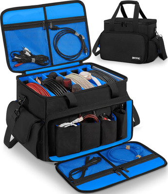 DJ Cable File Bag with 6 Detachable Dividers High Capacity Gig Cable Bag for Cor