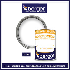 Berger Non Drip Gloss Pure Brilliant White For Exterior & Interior Wood & Metal