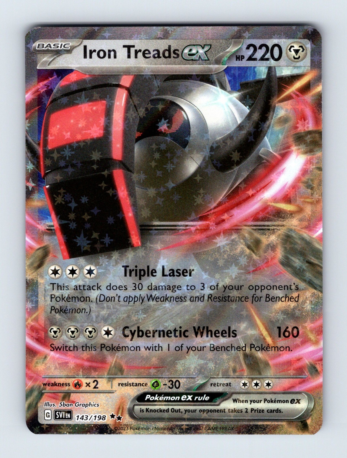 Iron Treads ex - Scarlet & Violet Base Set 143/198 - Double Rare - NM - Pokémon