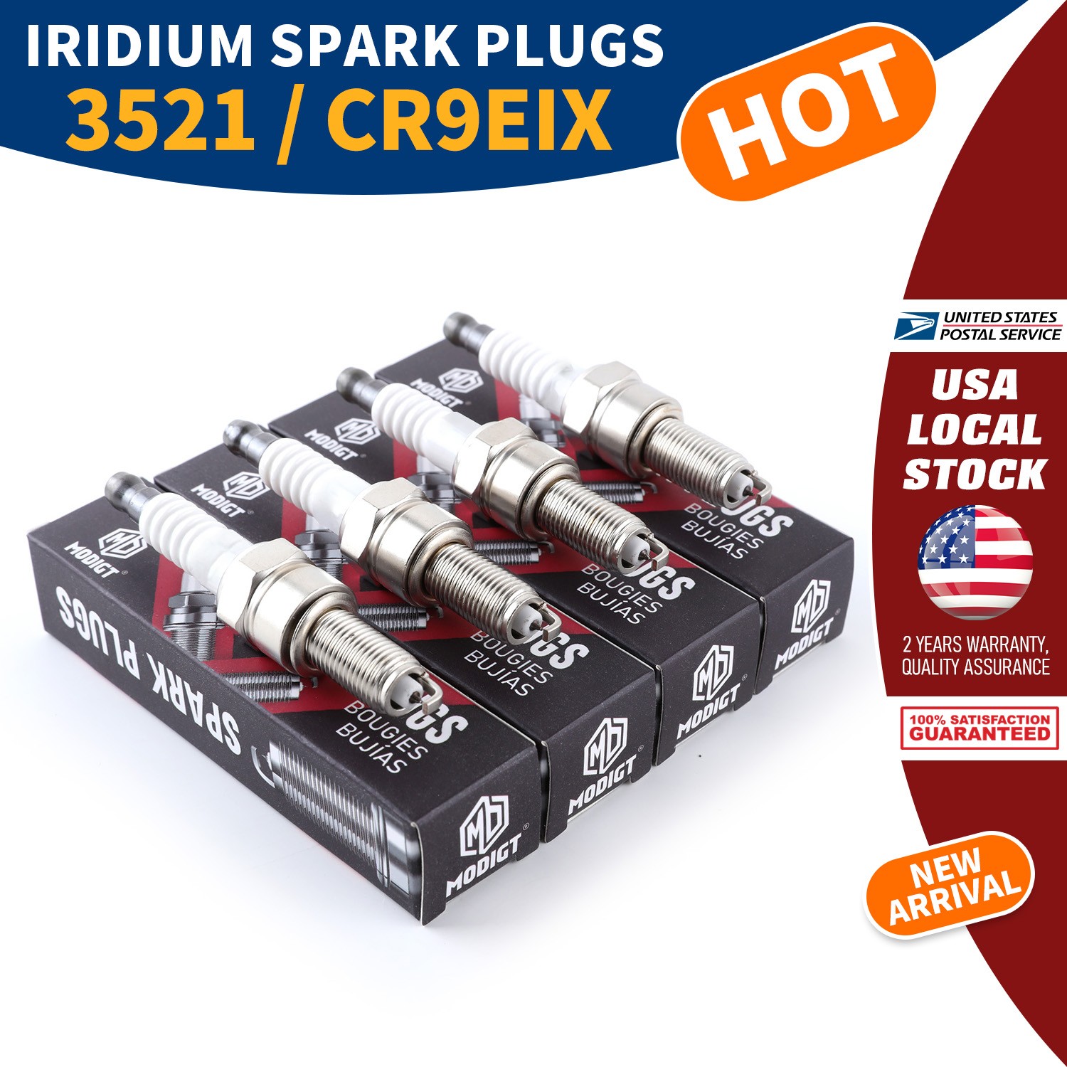 New 4PCS Fit For NGK 3521/CR9EIX High Performance Iridium  Spark Plugs US