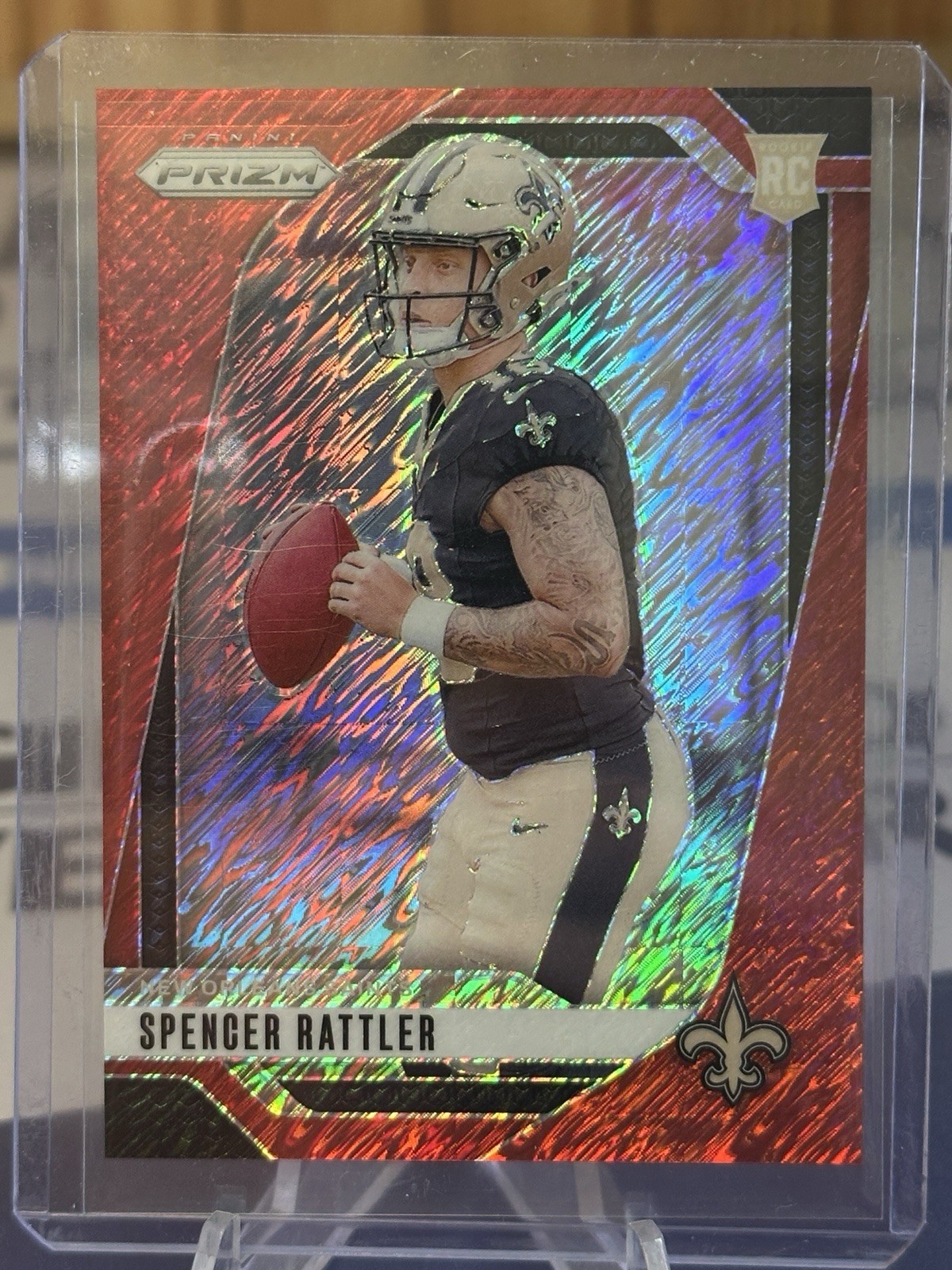 2024 Panini Prizm SPENCER RATTLER Red Shimmer Prizm #25/35 RC Rookie Saints #388