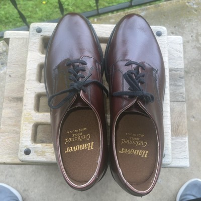 Rare Vintage Hanover Sz 10E/C Scotch Grain Plain Toe Calfskin Blucher Brown Dress Shoe Plain Toe Blucher Brown Antique – Ace Marks main image 4