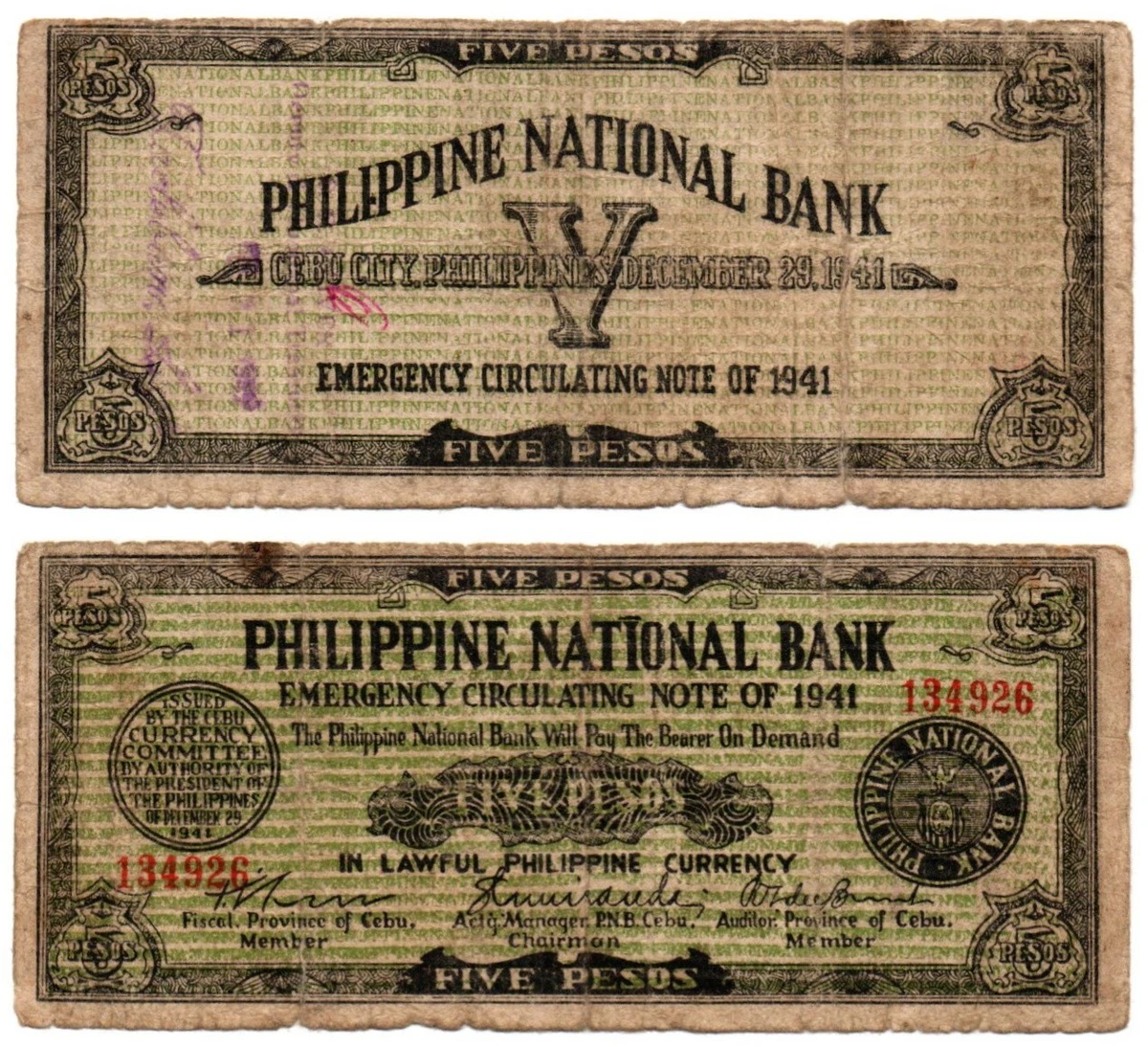 1942 Year Emergency Issue Philippine Paper Money for sale | eBay