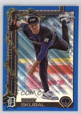 2025 Topps Holiday Holiday Blue Metallic Glitter Tarik Skubal #H74 15zu