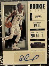 2017-18 Panini Contenders Brandon Paul AUTO RC San Antonio Spurs