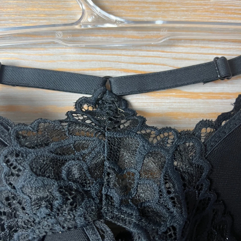 Xhilaration черный полосатый кружевной бюстгальтер с регулируемыми ремнями - маленький - новый с Ярлыками - Изображение 4 из 4