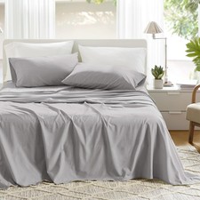Comfort Spaces 100 Cotton Sheet Set Breathable, Lightweight, Soft with 12" E...